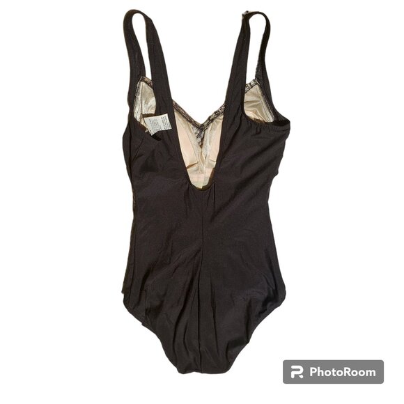 NWT Maxine of hollywood black one piece swimsuit - size 12 - Picture 2 of 6